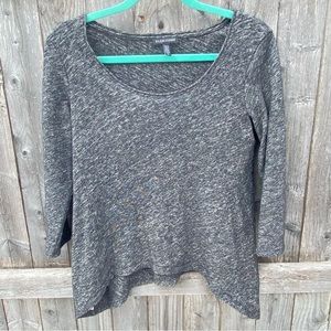 Eileen Fisher Boat Neck Handkerchief Cotton Virgin Wool Blend Top Size SP